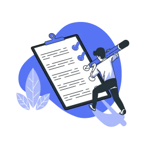 A guy writing tasks in a notepad